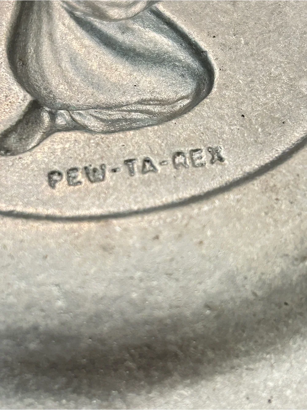 Vintage Pewter Decorative Prayer Girl Wall Plate